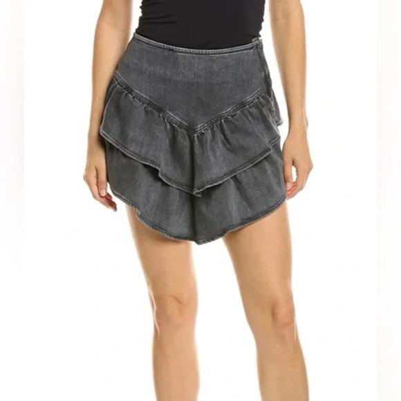 MOTHER Dresses & Skirts - NWT Mother Digging Up Dirt The Ruffle Mini Jean Skirt size 26